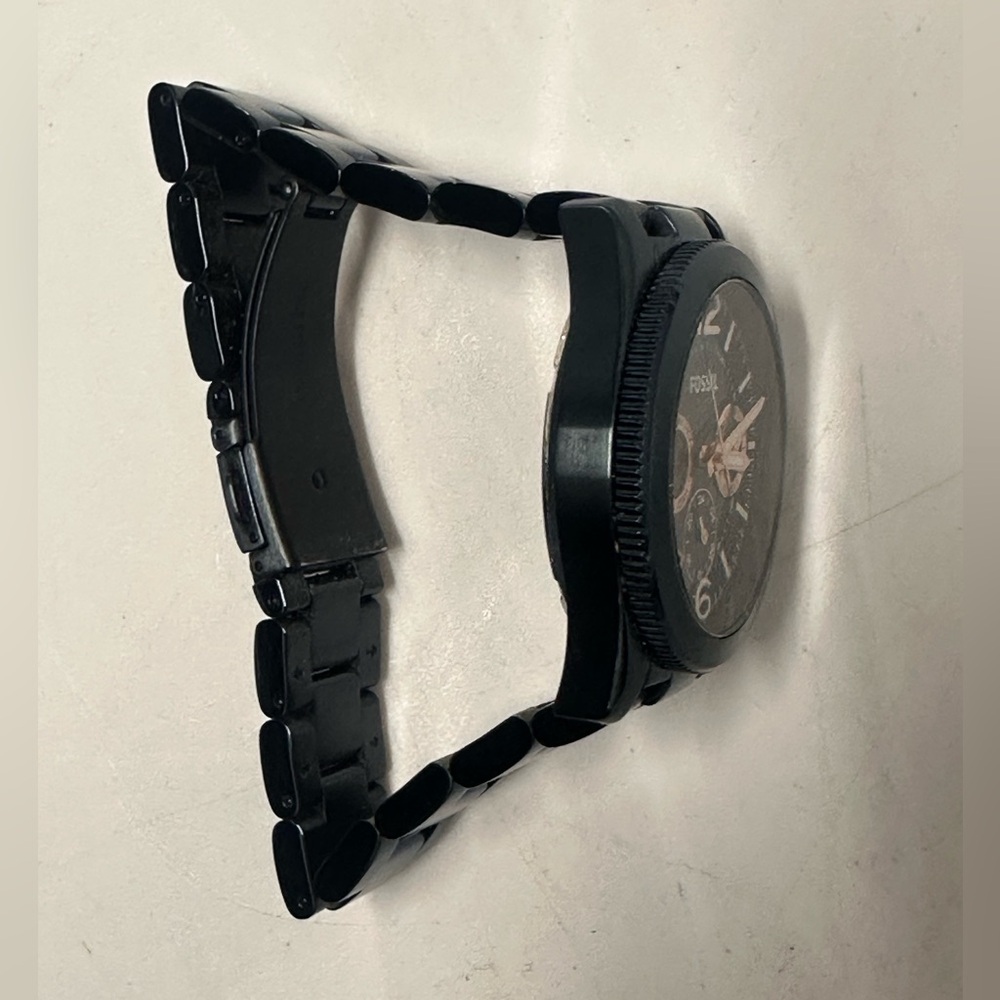 Fossil Perfect Boyfriend Blue Stainless Steel Chronograph Watch w/Rose Gold - Picture 3 of 8